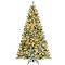 Costway 7ft Pre-lit Snow Flocked Hinged Christmas Tree w/1116 Tips & Metal Stand